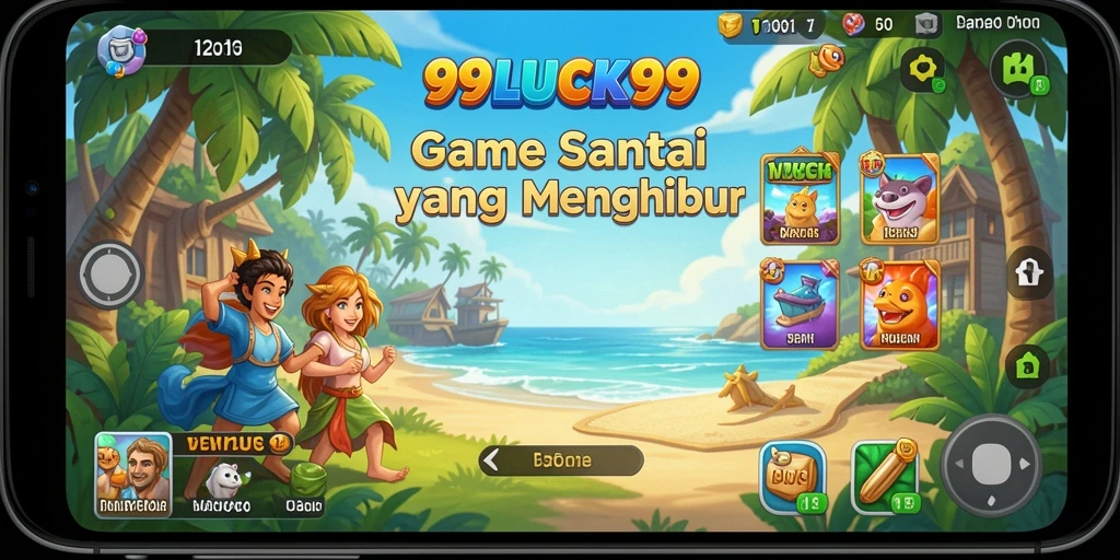 Tampilan gameplay santai dari 99LUCK99 yang penuh warna.