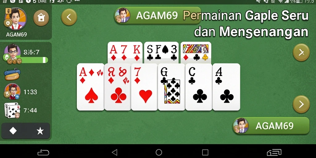 Screenshot dari pengalaman bermain Gaple yang menarik di AGAM69.