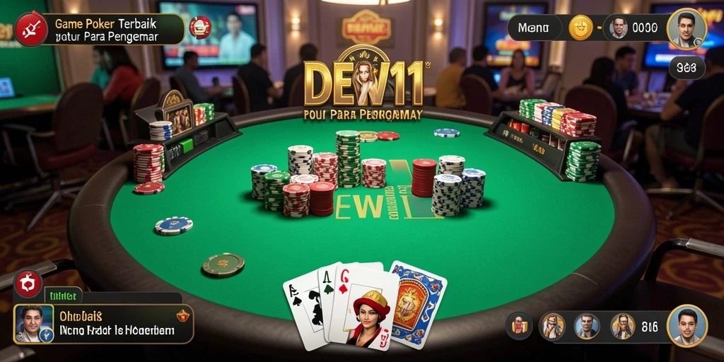 Tampilan gameplay seru di DEWI11 dengan variasi poker.