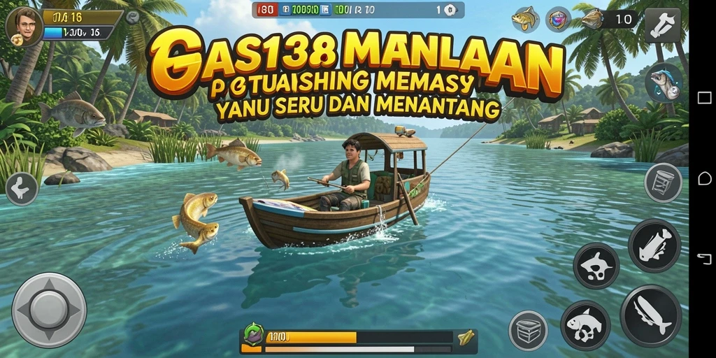 Screenshot gameplay GAS138 menampilkan aksi memancing yang seru.