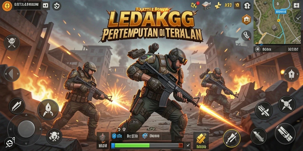 Gameplay seru dari LEDAKGG di arena Battle Royale.