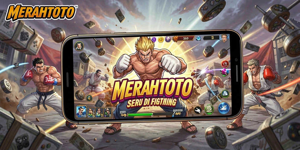 Screenshot MERAHTOTO menampilkan pertarungan seru dengan aksi mendebarkan.