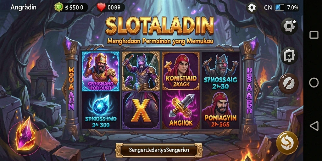 Screenshot menampilkan gameplay menegangkan di SLOTALADIN yang penuh dengan efek suara horor.