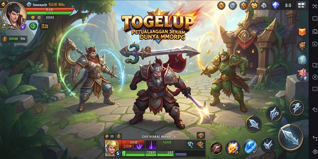 Screenshot gameplay TOGELUP yang menunjukkan pertarungan seru di dunia MMORPG.